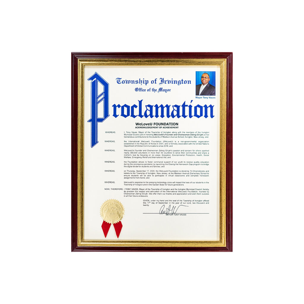 Township of Irvington Proclamation