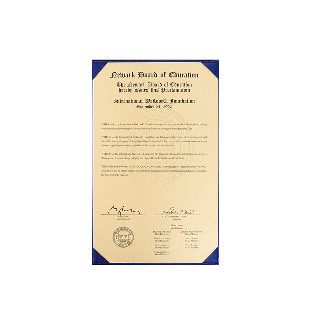 Newark Board of Education Proclamation